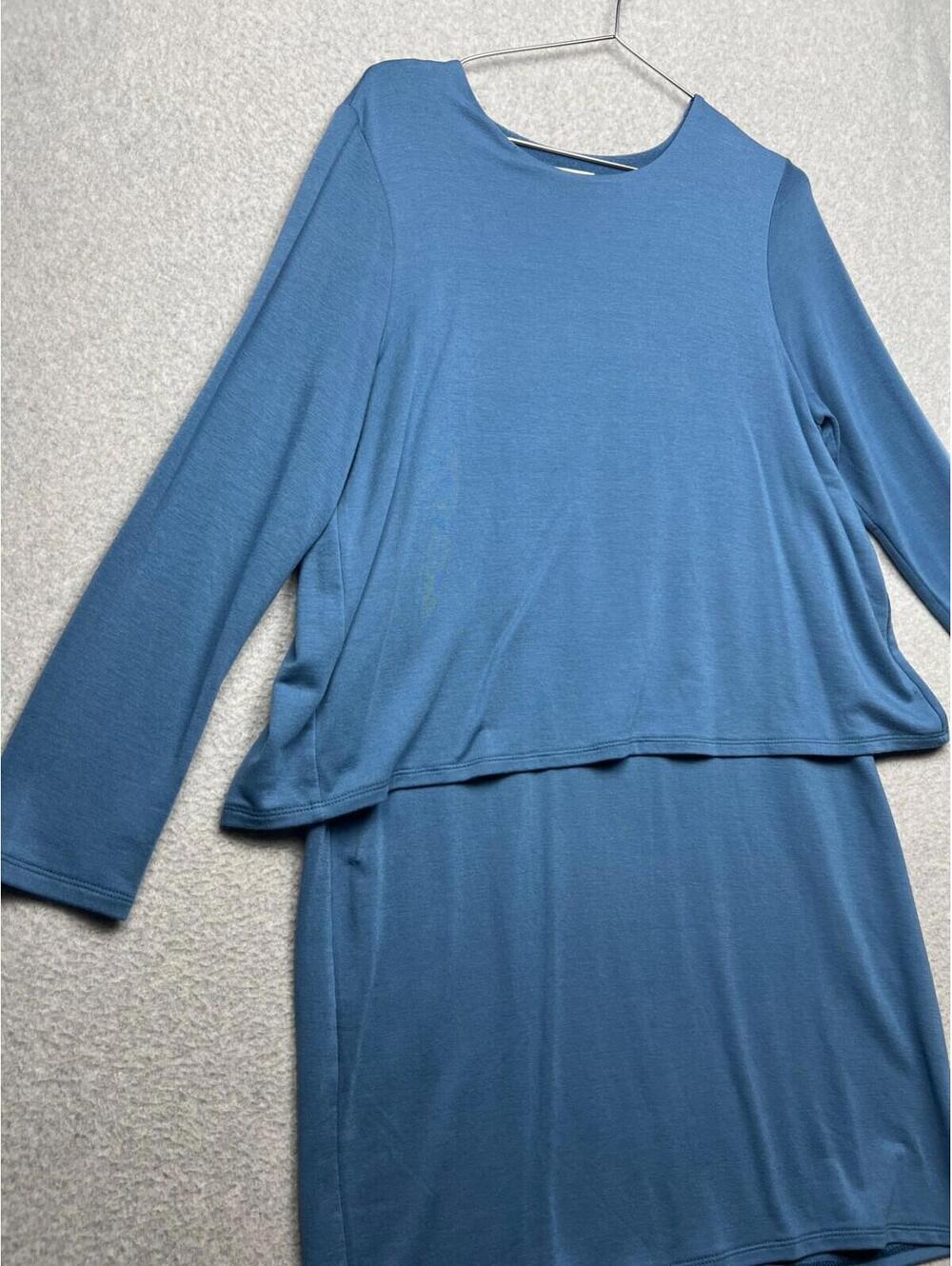 Pure Jill Luxe Coastal Tencel Shirt Dress Layered Womens Petite M Minimalist - Picture 4 of 14